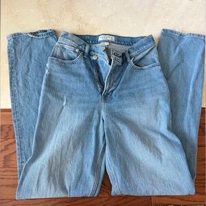 Abercrombie & Fitch High-Rise Light Blue 90s Straight Jeans - 28 LONG